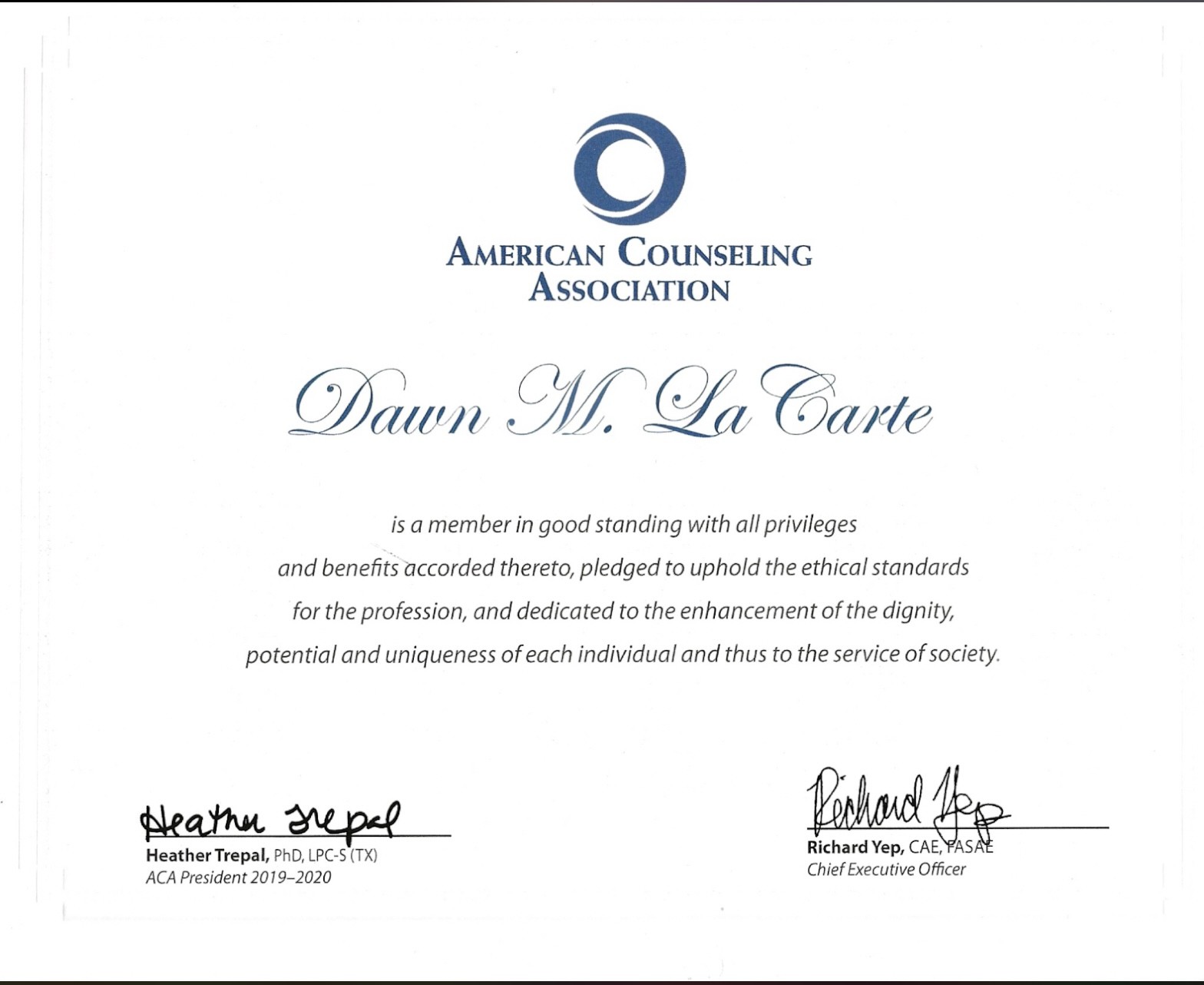 Dawn LaCarte American Counseling Association